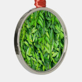 Lush Green Leaves Pattern – Natuur Botanisch Metalen Ornament (Rechts)