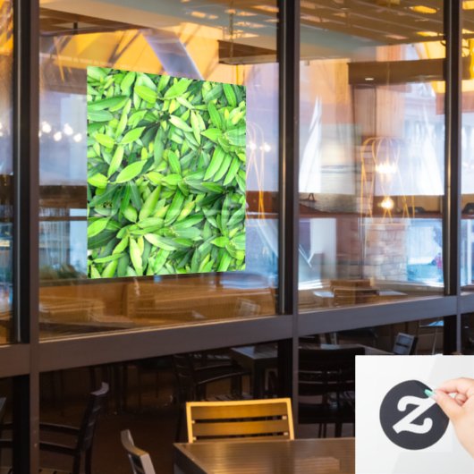 Lush Green Leaves Pattern – Natuur Botanisch Raamsticker (Restaurant Raam)