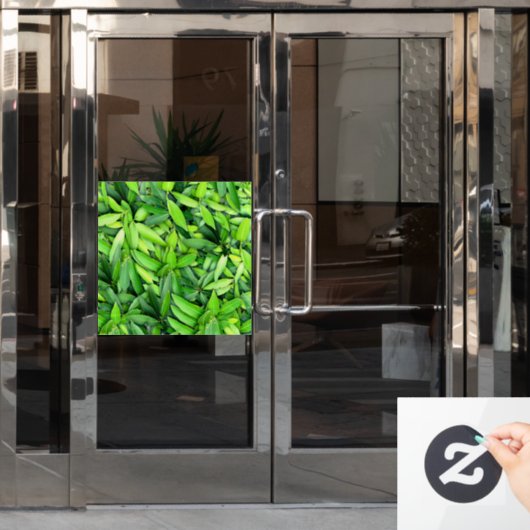 Lush Green Leaves Pattern – Natuur Botanisch Raamsticker (Kantoordeur)
