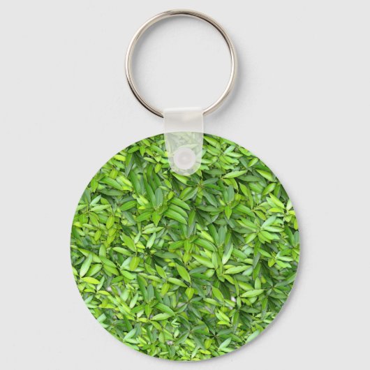Lush Green Leaves Pattern – Natuur Botanisch Sleutelhanger (Voorkant)