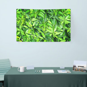 Lush Green Leaves Pattern – Natuur Botanisch Spandoek