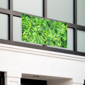 Lush Green Leaves Pattern – Natuur Botanisch Spandoek (Buitenkant Gebouw)