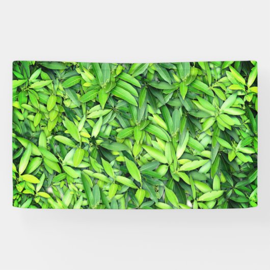 Lush Green Leaves Pattern – Natuur Botanisch Spandoek (Horizontaal)