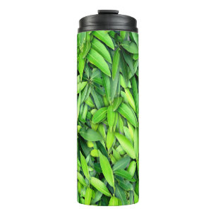 Lush Green Leaves Pattern – Natuur Botanisch Thermosbeker