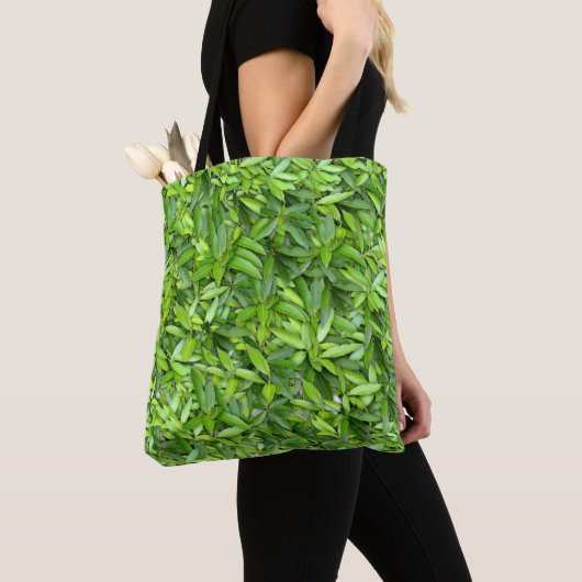 Lush Green Leaves Pattern – Natuur Botanisch Tote Bag (Dichtbij)