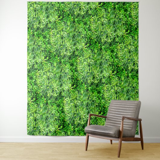 Lush Green Leaves Pattern – Natuur Botanisch Wandkleed (In situ)