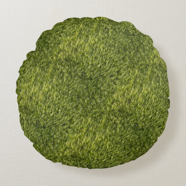 Lush Green Moss Rond Kussen (Voorkant)