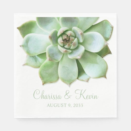 Lush Green Succulent Wedding of Vrijgezellenfeest Servetten (Voorkant)