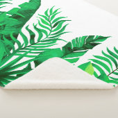 Lush Green - Waterverf Tropische Foliage - Sherpa Deken (3/4)