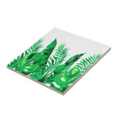 Lush Green - Waterverf Tropische Foliage - Tegeltje (Zijkant)