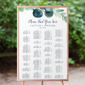 Lush Greenery Alfabetical Seating Chart Poster