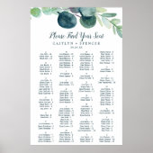 Lush Greenery Alfabetical Seating Chart Poster (Voorkant)