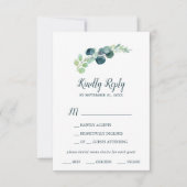 Lush Greenery and Eucalyptus Menu Choice RSVP Card (Voorkant)