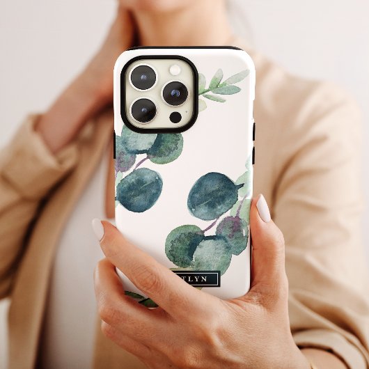 Lush Greenery and Eucalyptus Persoonlijke naam Case-Mate iPhone Case