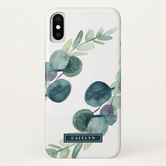 Lush Greenery and Eucalyptus Persoonlijke naam Case-Mate iPhone Case (Achterkant)