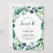 Lush Greenery and Eucalyptus Sweet 16 Kaart (Voorkant)