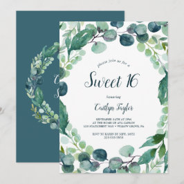 Lush Greenery and Eucalyptus Sweet 16 Kaart