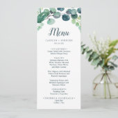 Lush Greenery and Eucalyptus Wedding Dinner Menu (Staand voorkant)