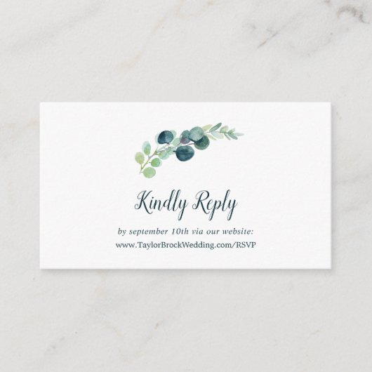 Lush Greenery and Eucalyptus Wedding Website RSVP Informatiekaartje (Voorkant)