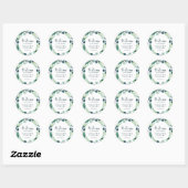 Lush Greenery and Eucalyptus Wedding Welcome Ronde Sticker (Vel)