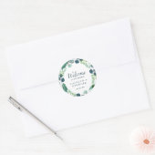 Lush Greenery and Eucalyptus Wedding Welcome Ronde Sticker (Envelop)