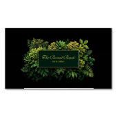 Lush Greenery Black Gold Frame Botanical Magnetisch Visitekaartje (Voorkant)