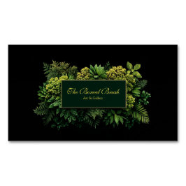 Lush Greenery Black Gold Frame Botanical Magnetisch Visitekaartje