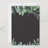 Lush Greenery Border Black Wedding Kaart (Achterkant)