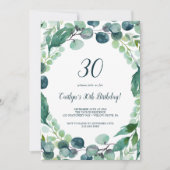 Lush Greenery en Eucalyptus 30th Birthday Kaart (Voorkant)