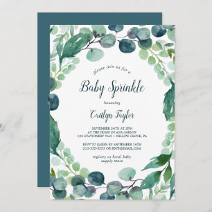 Lush Greenery en Eucalyptus Baby Sprinkle Kaart