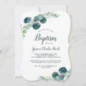 Lush Greenery en Eucalyptus Baptisme Kaart (Voorkant)