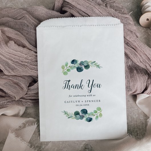 Lush Greenery en Eucalyptus Bedankt voor het huwel Bedankzakje