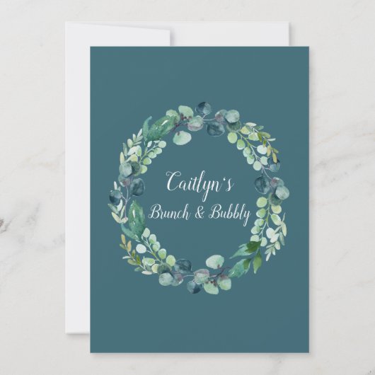 Lush Greenery en Eucalyptus Brunch en Bubble Kaart (Achterkant)