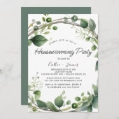 Lush Greenery en Eucalyptus Housewarming Party Kaart (Voorkant / Achterkant)