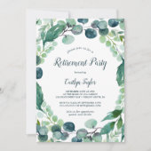 Lush Greenery en Eucalyptus Retirement Party Kaart (Voorkant)