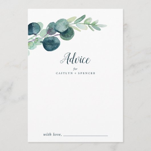 Lush Greenery en Eucalyptus Wedding Advieskaart (Voorkant)