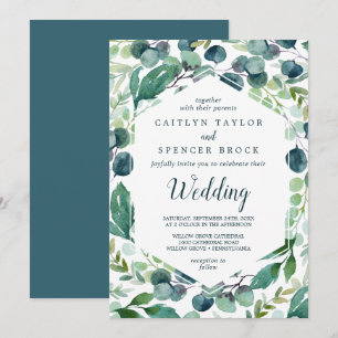 Lush Greenery en Eucalyptus Wedding Kaart