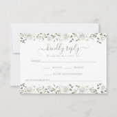 Lush Greenery Eucalyptus Floral Wedding RSVP card (Voorkant)