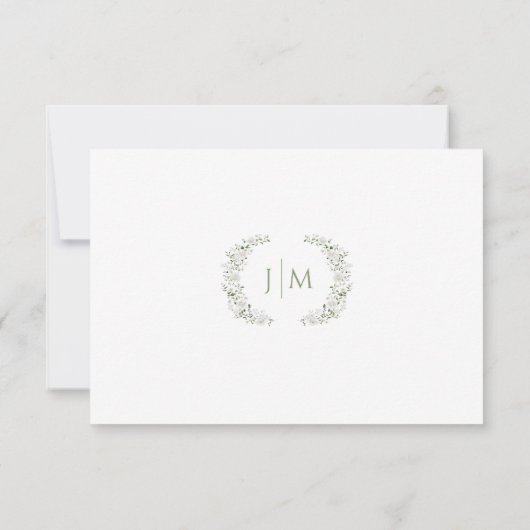 Lush Greenery Eucalyptus Floral Wedding RSVP card Kaartje (Achterkant)