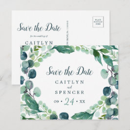 Lush Greenery & Eucalyptus Save the Date Briefkaar Uitnodiging Briefkaart