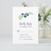 Lush Greenery & Eucalyptus Simple RSVP-kaart RSVP Kaartje (Staand voorkant)