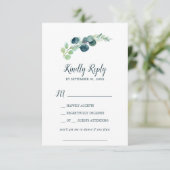 Lush Greenery & Eucalyptus Song Request RSVP Card Kaartje (Staand voorkant)