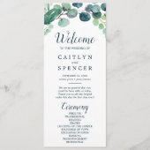 Lush Greenery & Eucalyptus Wedding Programme Programmakaart (Voorkant)