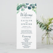 Lush Greenery & Eucalyptus Wedding Programme Programmakaart (Staand voorkant)