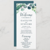 Lush Greenery & Eucalyptus Wedding Programme Programmakaart (Voorkant / Achterkant)