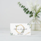 Lush Greenery floral Roos Gold natuur Visitekaartje (Staand voorkant)