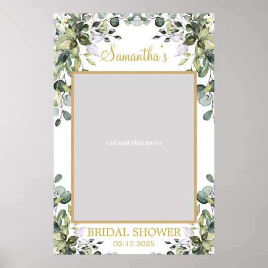 Lush greenery foliage eucalyptus en gouden foto poster (Voorkant)