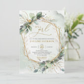 Lush greenery foliage Gold geometrisch het is een  Kaart (Staand voorkant)