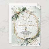 Lush greenery foliage Gold geometrisch het is een  Kaart (Voorkant / Achterkant)