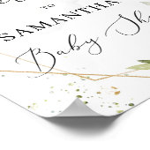 Lush greenery foliage gold lijst baby welkomstbord poster (Hoek)